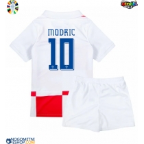 Otroški Nogometni dresi Hrvaška Luka Modric #10 Domači EP 2024 Kratek Rokav (+ Kratke hlače)